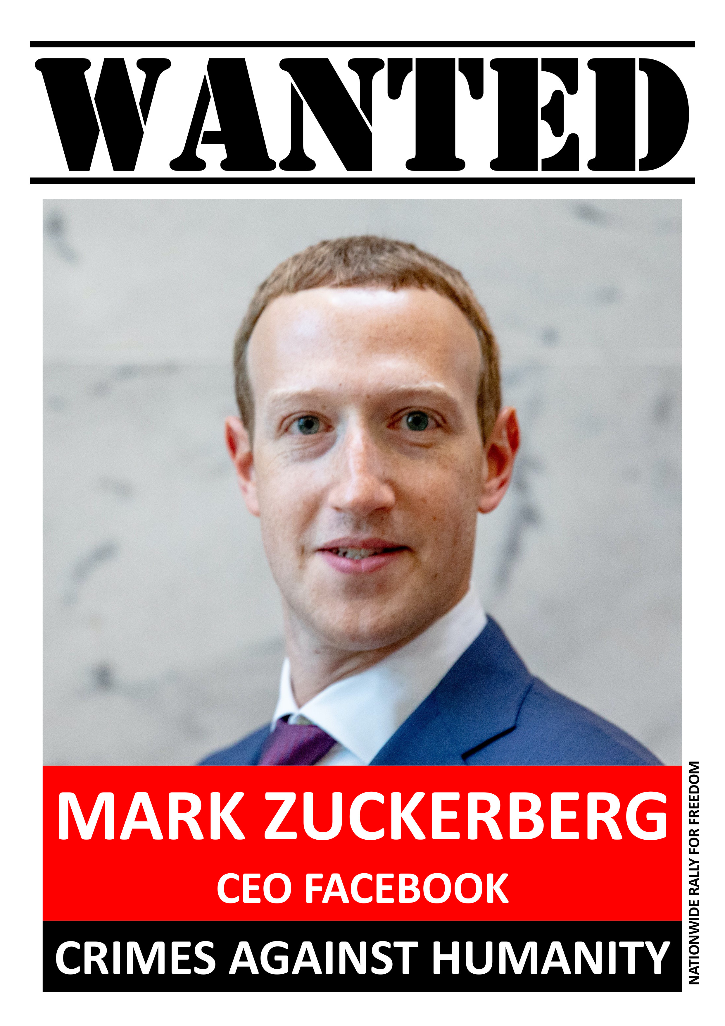 Mark Zuckerberg CEO of Facebook is wanted for multiple Crimes Against Humanity committed in multiple countries, including Murder, Extermination, Deprivation of Liberty, Persecution, Endangering Lives and other Inhumane Acts which he and his globalist criminal WEF partners continue to commit