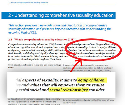 UN are Equipping children to have sexual partners